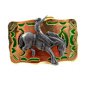 Made in USA Western Gold Tone Cowboy on Broncho Belt Buckle #102113e