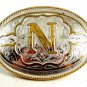 Western Cowboy Initial Letter N Belt Buckle by Silver Strike 12112013nn