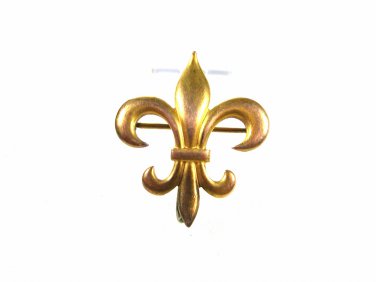 Victorian / Edwardian Goldtone Watch Holder Fleur de Lis Brooch Unbranded 7615