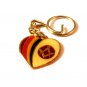 Unsigned Gold Tone Masonic Heart Key Chain