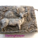 Vintage 1979 Buck Deer with Antlers Belt Buckle by Spec Cast Denver, CO