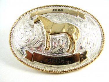 2006 Senior Silver Strike Western Rodeo Horse Belt Buckle 11132013
