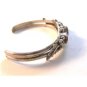 Nitz Native American Sterling Moss Agate Coral Cuff Bracelet