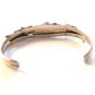 Nitz Native American Sterling Moss Agate Coral Cuff Bracelet