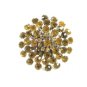 True Vintage Silvertone Amber & Clear Rhinestones Brooch By CORO 102014