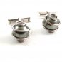 Silvertone & Faux Gray Pearl Cufflinks by Swank