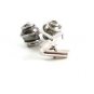 Silvertone & Faux Gray Pearl Cufflinks by Swank