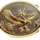 Unmarked Silvertone & Goldtone American Eagle Belt Buckle 10292013