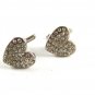 Silvertone Rhinestone Heart Cufflinks 11062013tt