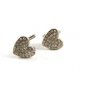 Silvertone Rhinestone Heart Cufflinks 11062013tt