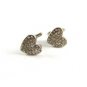 Silvertone Rhinestone Heart Cufflinks 11062013tt