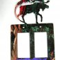 Moose & Mountain Double Rocker Outlet Cover Plate Steel Images USA 6415kk
