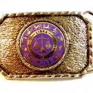 Silver Tone & Purple Libra Belt Buckle