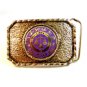 Silver Tone & Purple Libra Belt Buckle