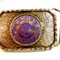 Silver Tone & Purple Libra Belt Buckle