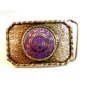Silver Tone & Purple Libra Belt Buckle
