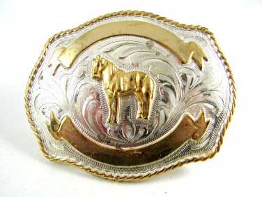 Silver Strike Horse Belt Buckle 11142013