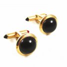 True Vintage Goldtone & Red Cufflinks By Krementz 103114