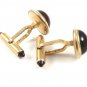 True Vintage Goldtone & Red Cufflinks By Krementz 103114