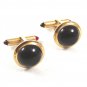 True Vintage Goldtone & Red Cufflinks By Krementz 103114