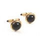 True Vintage Goldtone & Red Cufflinks By Krementz 103114