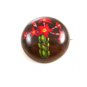 Vintage Handmade Eastern European Hand Painted Flower Brooch