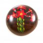 Vintage Handmade Eastern European Hand Painted Flower Brooch