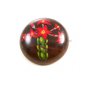 Vintage Handmade Eastern European Hand Painted Flower Brooch