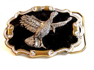 Vintage Enameled Turkey Belt Buckle by Great Buckle Co. by Tom Ferris