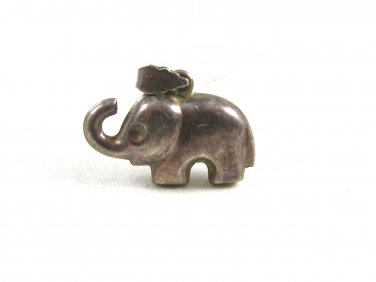 Puffy Hollow Sterling Silver Elephant Charm  / Pendant 8714