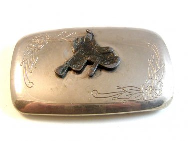 Made in USA Silver Tone Saddle Western Cowboy Belt Buckle