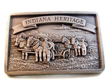 Vintage 1988 Limited Edition Indiana Heritage Belt Buckle 0033434543v