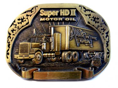 Vintage Super HD II Motor Oil Belt Buckle by RKO San Antonio, Texas