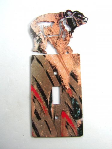 Bear Single Light Switch Cover Plate by Steel Images Made in USA 51315