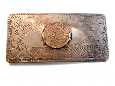 Vintage Large Handmade Mexican Peso 1958 Belt Buckle