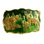 Bear Mama Deer and Baby Deer Enameled Belt Buckle 8414