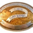 Vintage 1980 Visalia Rockettes Team Roping Western Rodeo Cowboy Belt Buckle