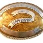 Vintage 1980 Visalia Rockettes Team Roping Western Rodeo Cowboy Belt Buckle