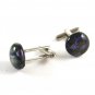 Unmarked Silvertone & Mixed Colors Dichoric Cufflinks 1106201aqw