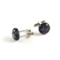 Unmarked Silvertone & Mixed Colors Dichoric Cufflinks 1106201aqw