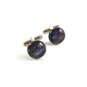 Unmarked Silvertone & Mixed Colors Dichoric Cufflinks 1106201aqw