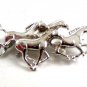 4 Running Horses Silvertone Brooch