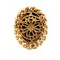 Goldtone Blue Purplish 3 Muses Cameo Brooch Earrings Unmarked 102014