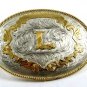Western Cowboy Mexican Silver Tone Initial / Letter L Belt Buckle 10312013