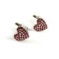 Silvertone & Pink Rhinestones Heart Cufflinks 11062013bd