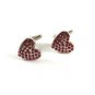 Silvertone & Pink Rhinestones Heart Cufflinks 11062013bd