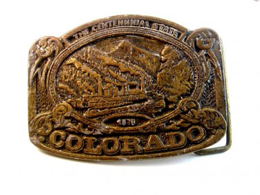 Vintage 1876 - 1976 Colorado Centennial Belt Buckle by C.D.C.