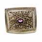Handmade Tribal Silver & Purple Belt Buckle Unmarked 110614