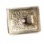 Handmade Tribal Silver & Purple Belt Buckle Unmarked 110614