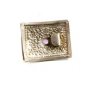 Handmade Tribal Silver & Purple Belt Buckle Unmarked 110614